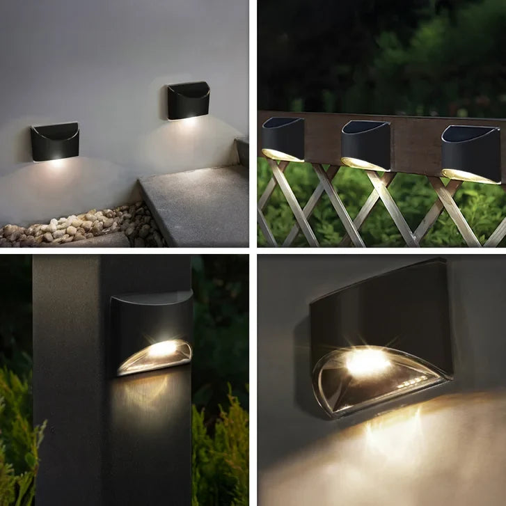 Classy Caps Black Stainless Steel Deck & Wall Light, 4-pack