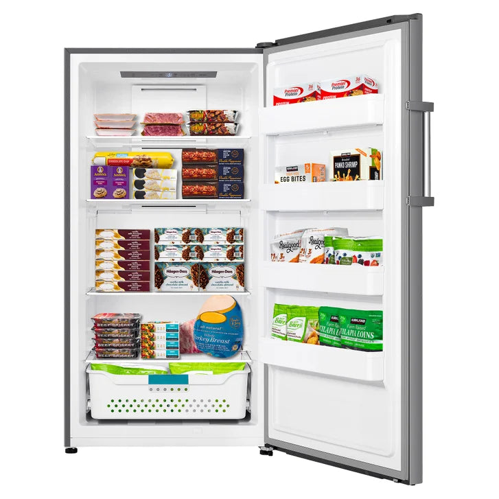 Hisense 17 cu ft. Stainless Steel Look Garage Ready Convertible Upright Fridge or Freezer with Reversible Door