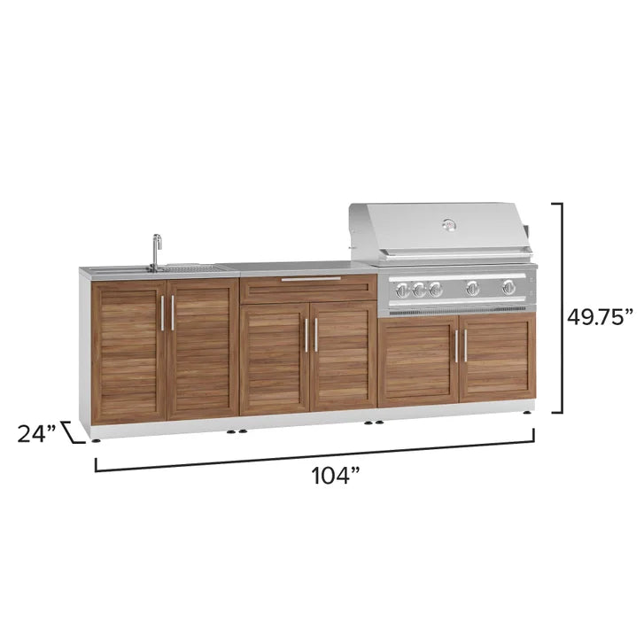 NewAge Products 5-piece Outdoor Kitchen Grove Set - Natural Gas Grill