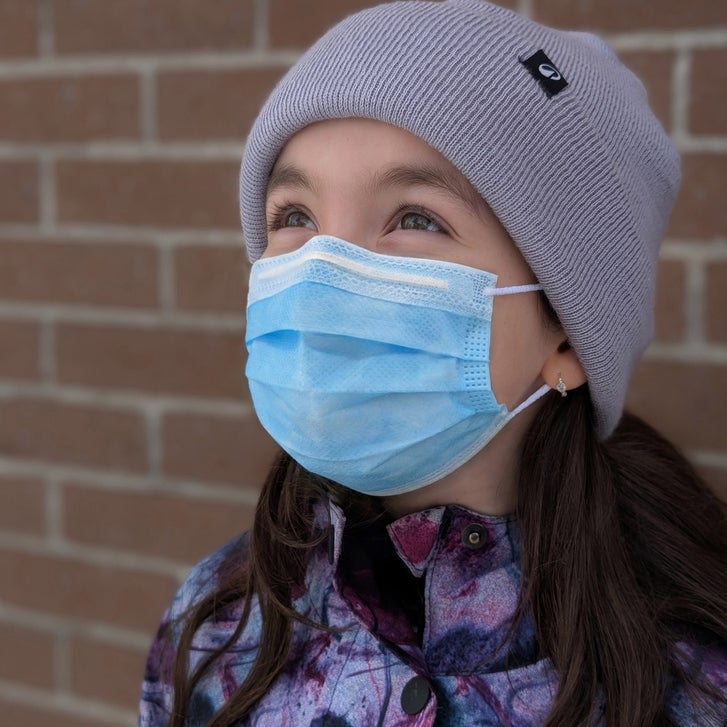 Medicom SafeMask Pediatric Procedure Face Masks for Kids, 50 Blue Masks