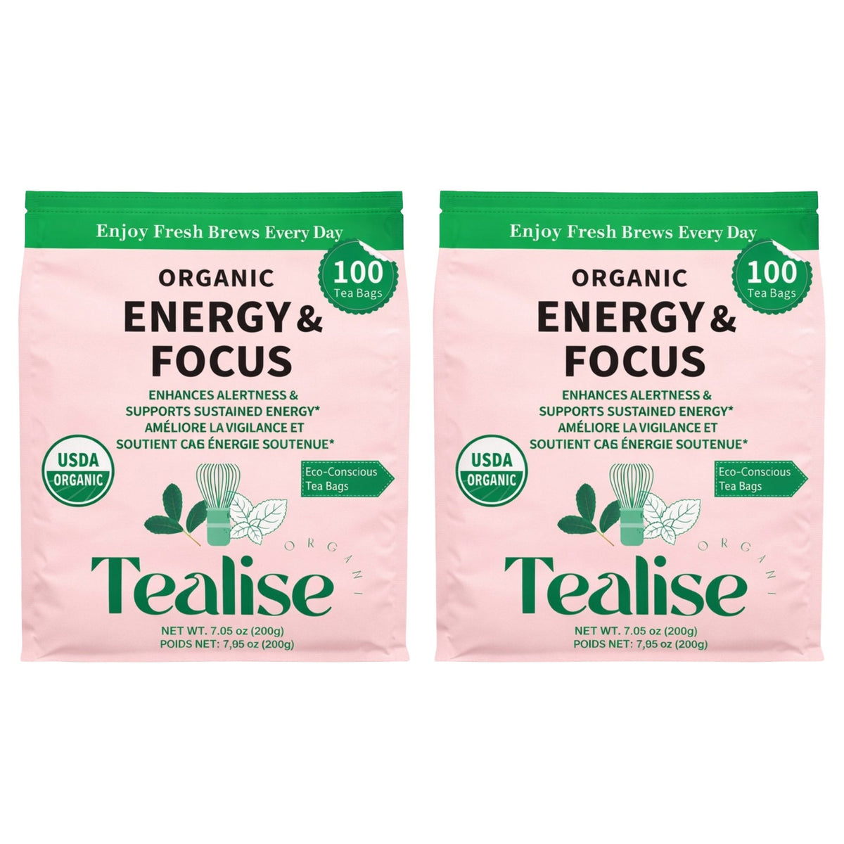 Tealise Organic Herbal Tea, 2 × 100 Tea Bags