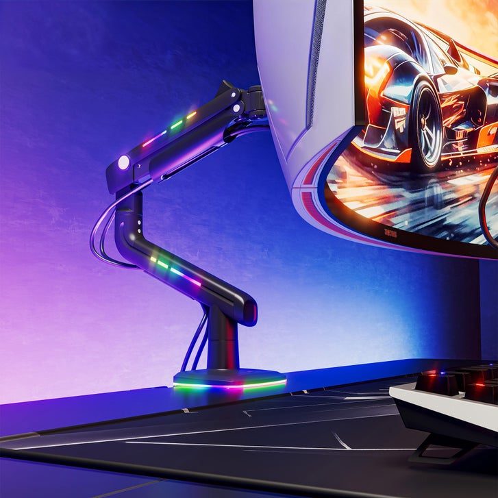 AVF 27" - 57" Huanuo Full Motion LED Single Desk Mount