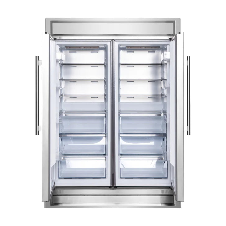 Forno Maderno 60 in 27.6 cu ft Side by Side Refrigeration Pair with Convertible Refrigerator and Freezer and 60 in Decorative Trim Kit