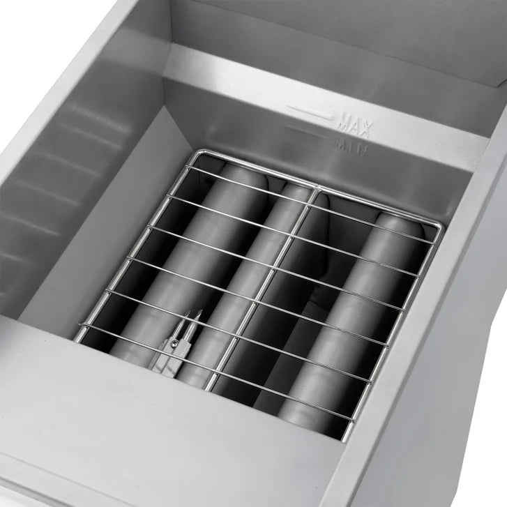 Forno 15.5 in. 40 lb Stainless Steel Natural Gas Commercial Deep Fryer with Twin Baskets