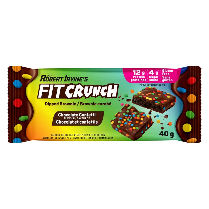 Chef Robert Irvine's Fit Crunch Chocolate Confetti Dipped Brownies, 18 × 40 g