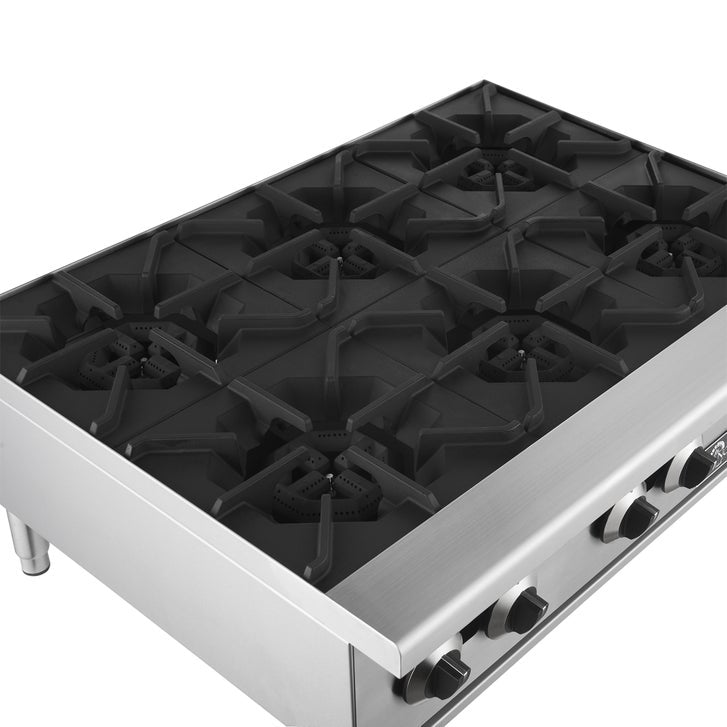 Forno Commercial 36 in Stainless Steel Gas 6 Burner Hotplate with Removable Burner Grates