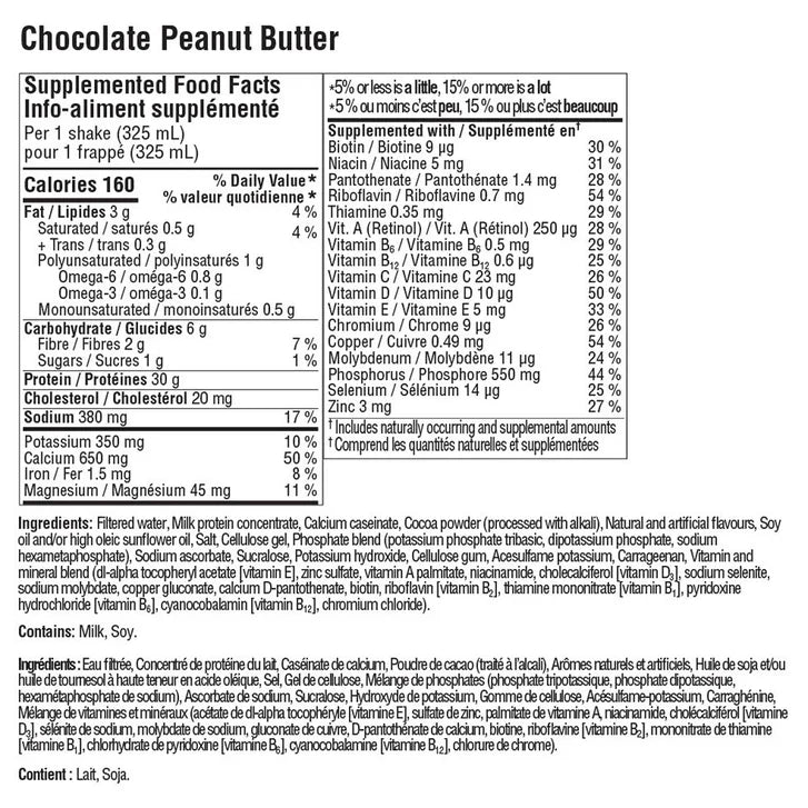 Premier Protein High-protein Chocolate Peanut Butter Shake, 18 x 325 mL