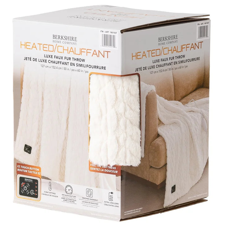 Berkshire Home Company Heated Luxe Faux Fur Throw