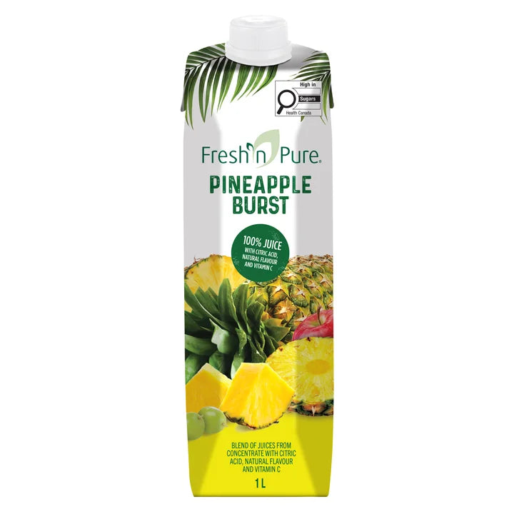 Fresh'n Pure Pineapple Burst Juice Blend, 6 × 1 L