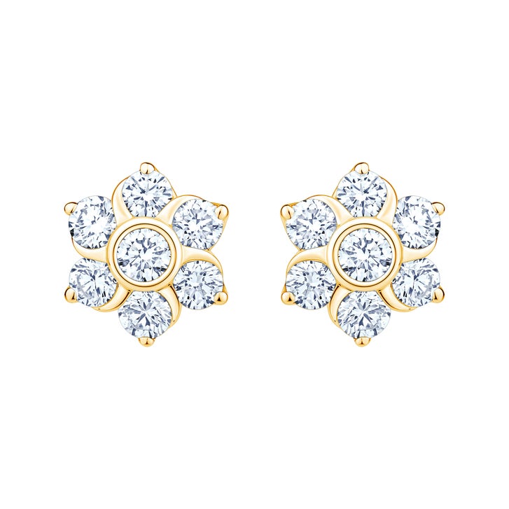 Round Brilliant Diamond Floral Earrings (0.65 ctw)