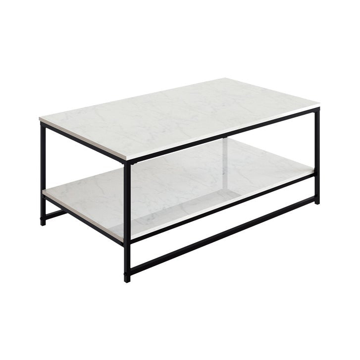 Appollo Brigitte 2-tiered Metal Coffee Table with Marble Top