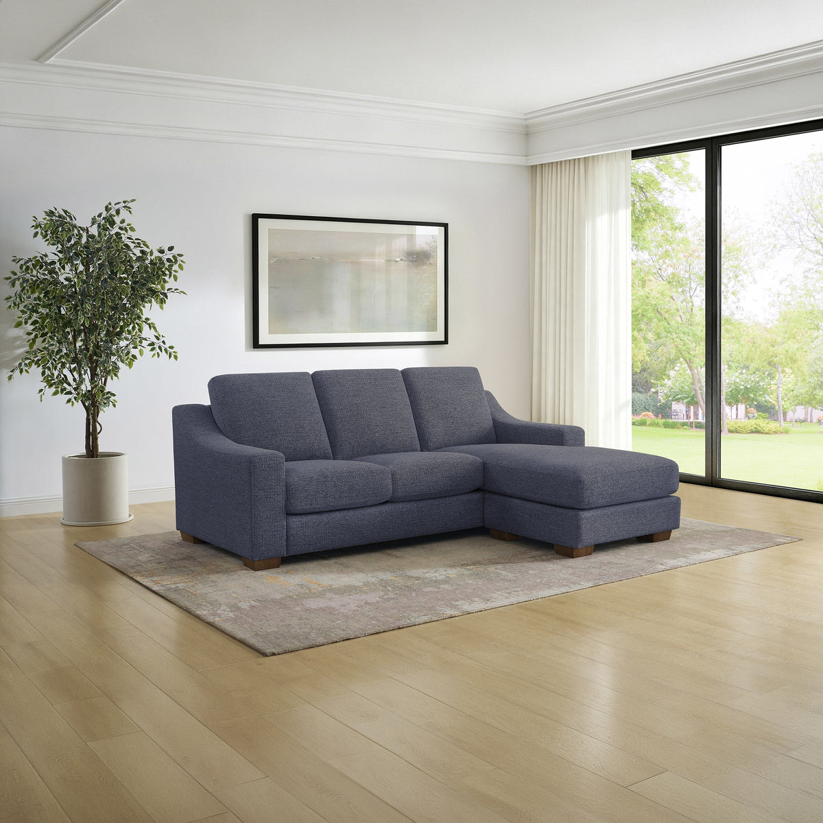 Thomasville Dillard – Woven Fabric 2-piece Sofa with Reversible Chaise