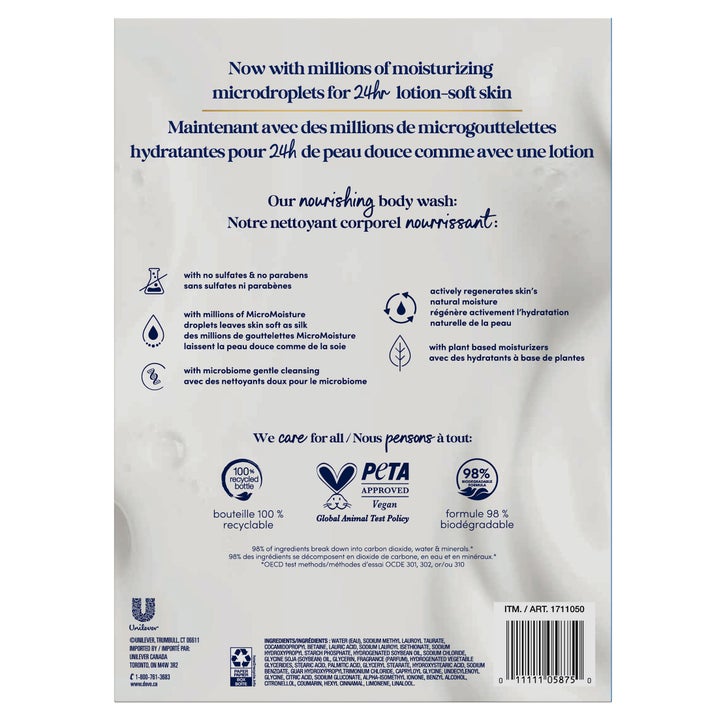 Dove Deep Moisture Body Wash, 2 x 1.04 L