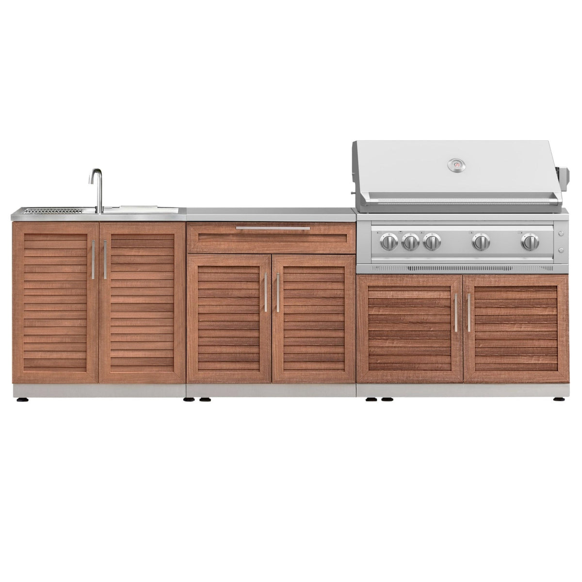 NewAge Products 5-piece Outdoor Kitchen Grove Set - Natural Gas Grill