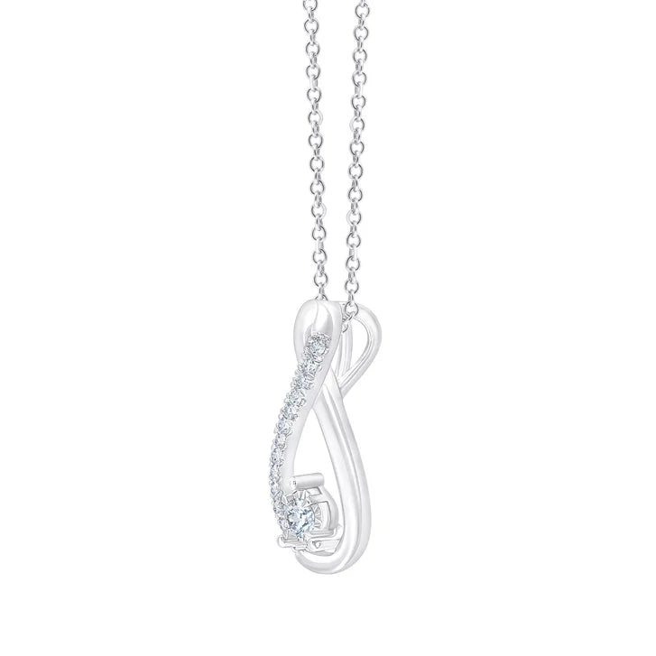 Round Brilliant Diamond Infinity Pendant (0.10 ctw)
