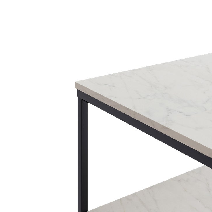 Appollo Brigitte 2-tiered Metal Coffee Table with Marble Top