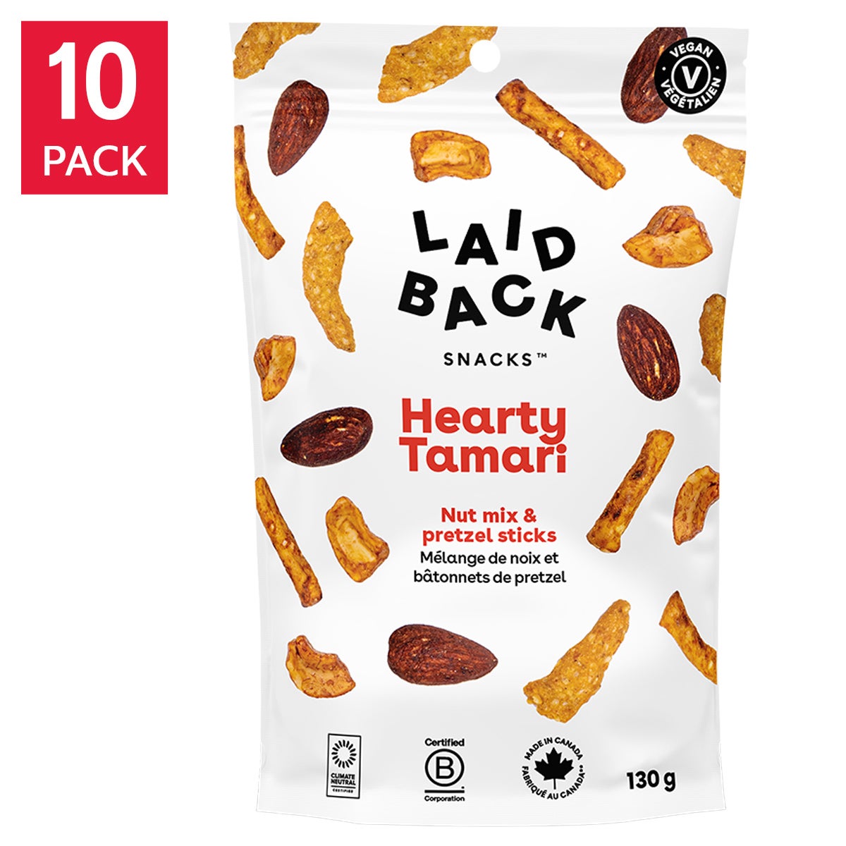 Laid Back Snacks, Snack Mix, 10 × 130 g