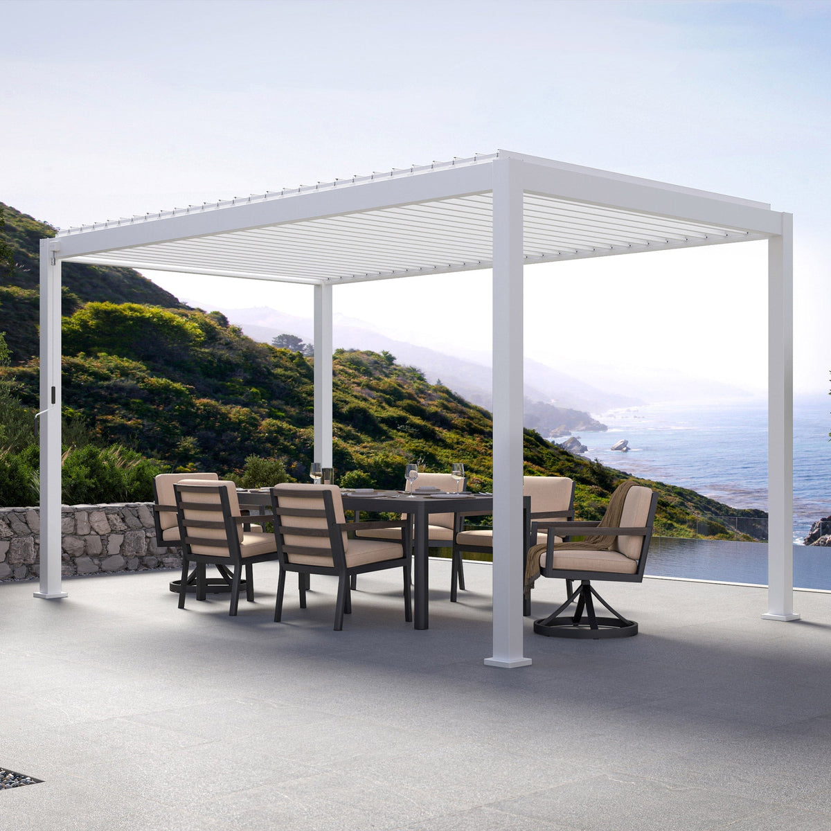 Mirador 8.8 ft. x 14.4 ft. Adjustable Louvered Aluminum Pergola