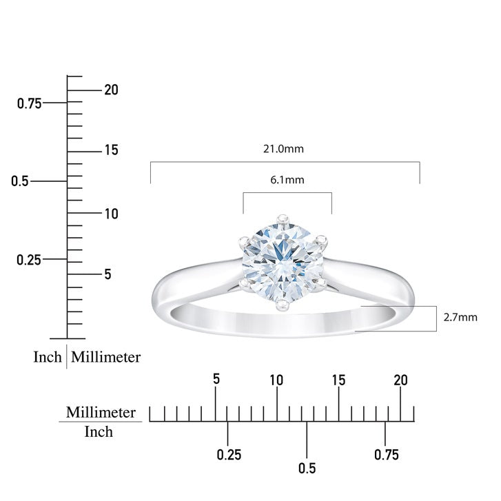 1.20 ct Round Brilliant Cut, Clarity VS1, Colour D, Diamond Solitaire Ring