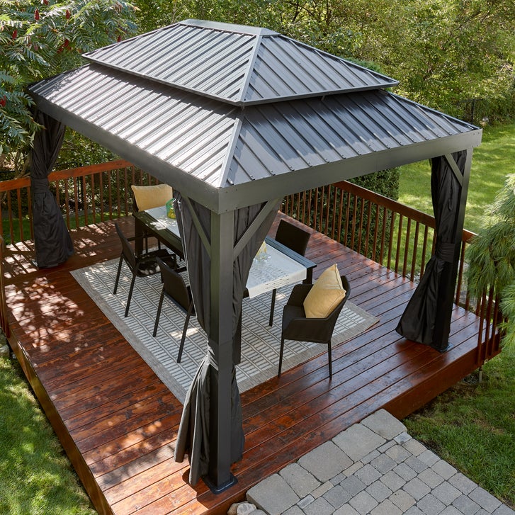Sojag Alma 10 ft. x 14 ft. Gazebo with Mosquito Netting and Curtains