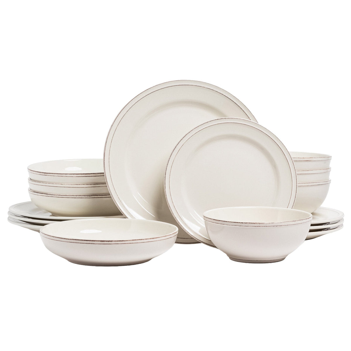 over&back Stoneware Dinnerware Set, 16-pieces