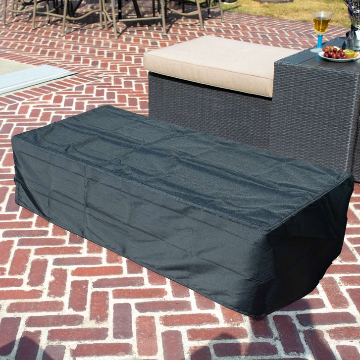 Paramount Concrete Look Aluminum Fire Table, Low Rectangular