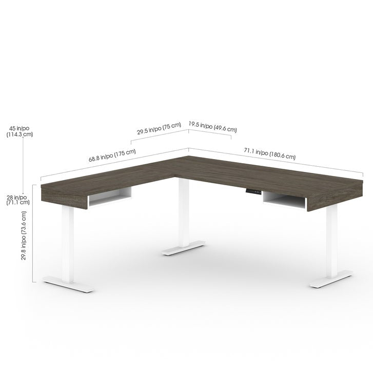 Bestar Viva Back-to-back L-shaped Height-adjustable Workstations