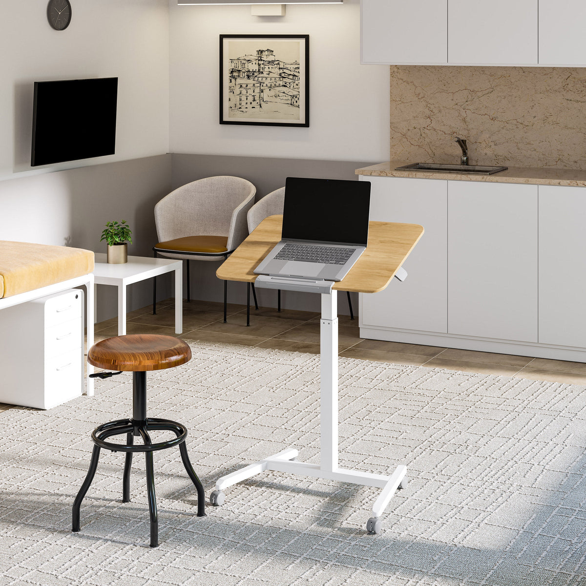 Tilting Height Adjustable Mobile Desk