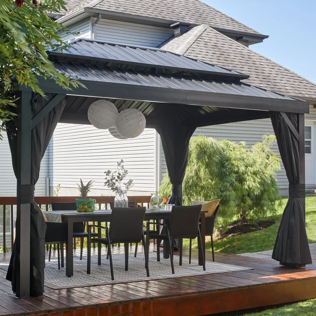 Sojag Alma 10 ft. x 14 ft. Gazebo with Mosquito Netting and Curtains