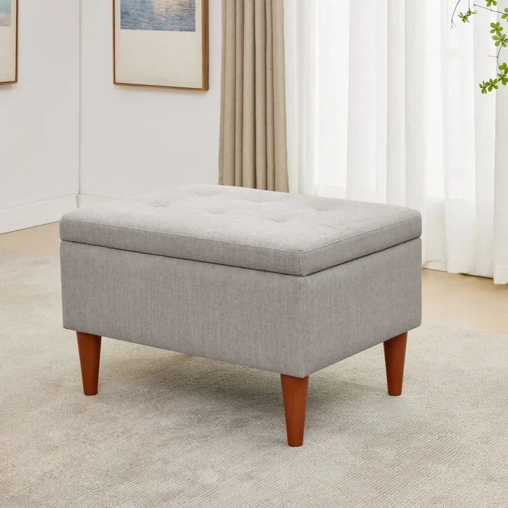 King Fabric Upholstered Storage Ottoman