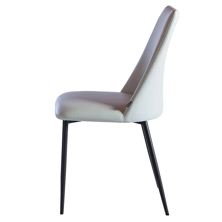 Peressini Flore Beige Dining Chair with Brown Metal Frame, 2-pack, Made in Italy