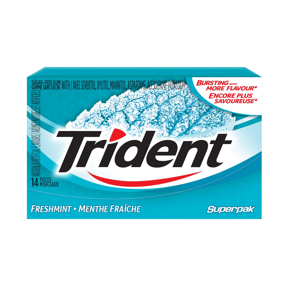 Trident Sugar-free Freshmint Gum, 12 × 14 pieces