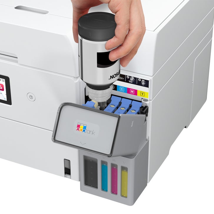 Epson EcoTank ET-4958 White Wireless All-in-One Colour Supertank Printer with Bonus Black Ink Bottle