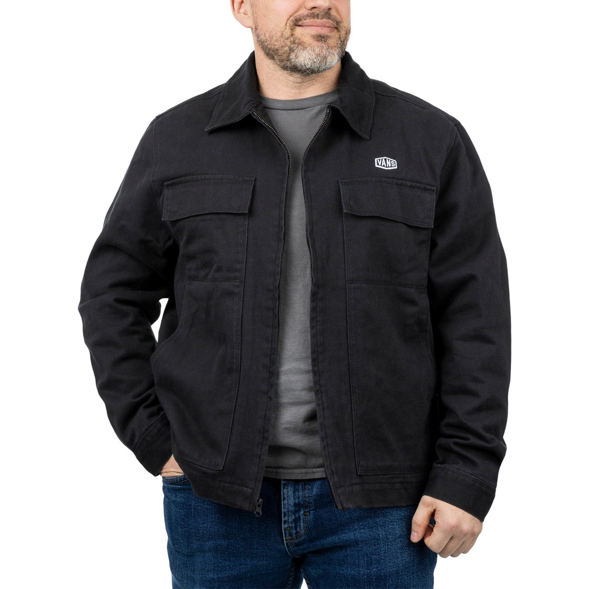 Vans Men's Mcavoy Zip Station Jacket – Casual Full-Zip Coat with Collar