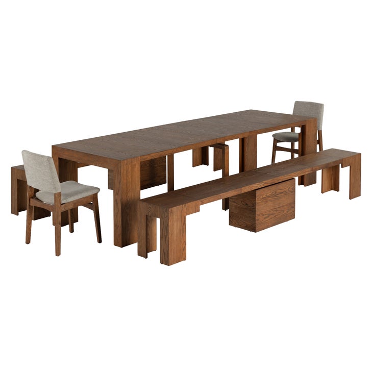 Transformer Table 5-piece Dining Table Includes 2 Benches and 2 Chairs