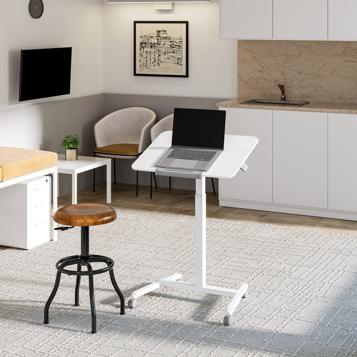 Tilting Height Adjustable Mobile Desk