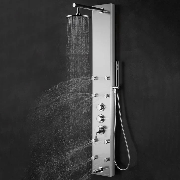 Akuaplus Amelia Pressure Balance Shower Panel with 8 Body Jets