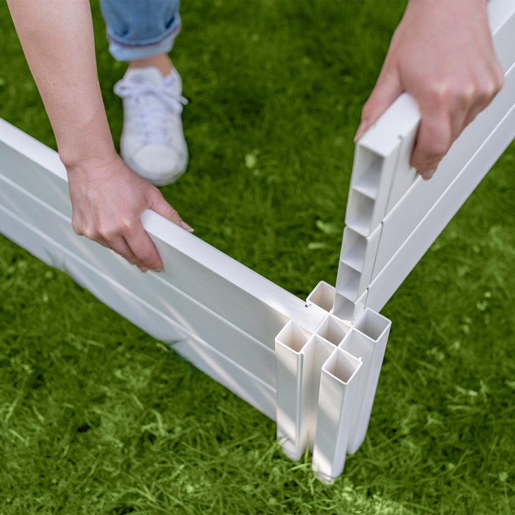 4 ft. x 4 ft. White Vinyl Raised Garden Bed 2-pack