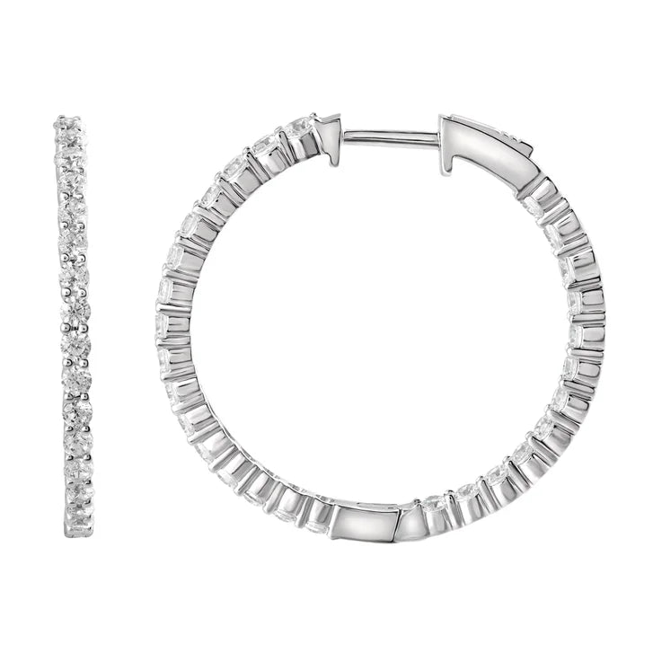 Round Brilliant Diamond Hoop Earrings (2.00 ctw)