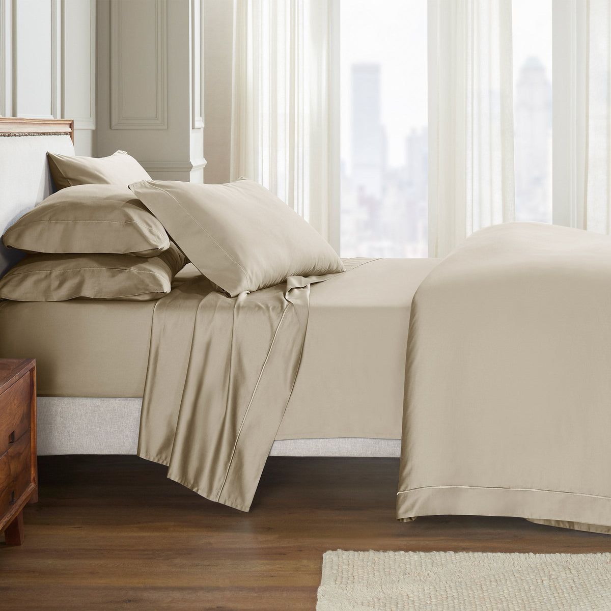 Maison Madeliene - Egyptian Cotton 800 Thread Count 7-piece Split King Sheet Set