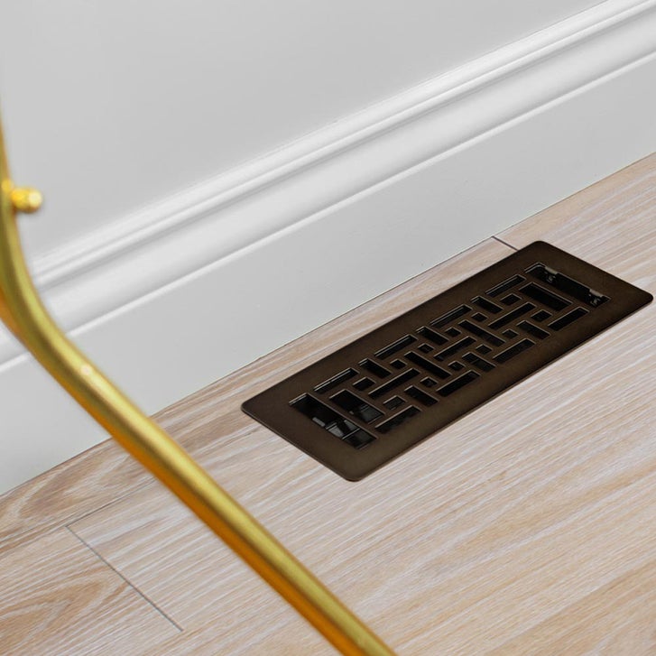 Manor House Rubbed Bronze Low Profile Floor Registers, 4-pack