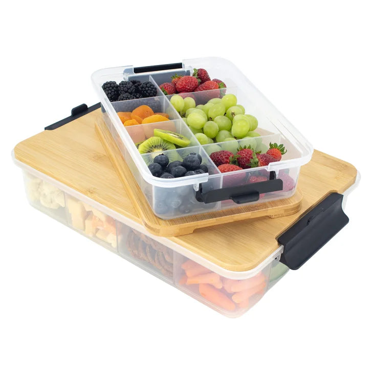Sabatier Snacklebox Set with Bamboo Lid, 2-pieces