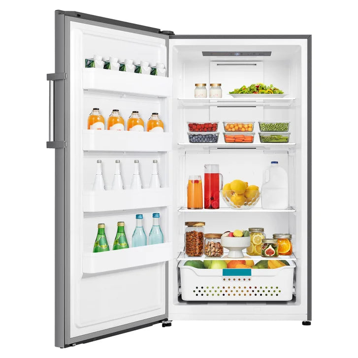 Hisense 17 cu ft. Stainless Steel Look Garage Ready Convertible Upright Fridge or Freezer with Reversible Door