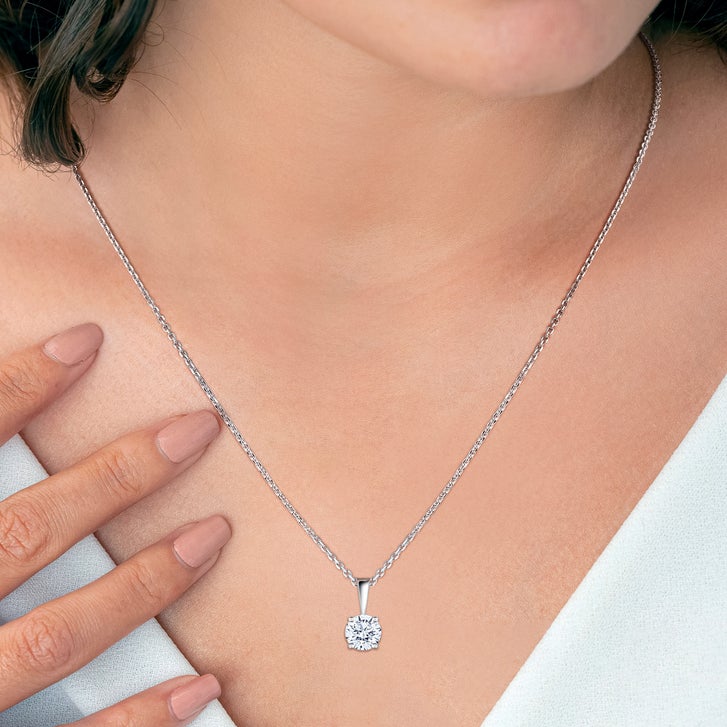 Round Brilliant Diamond Solitaire Pendant (0.70 ct)