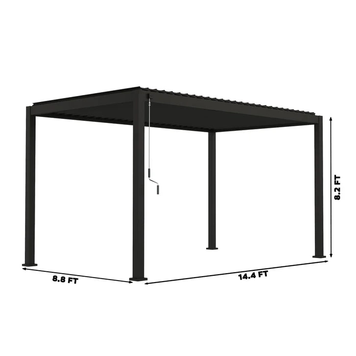 Mirador 8.8 ft. x 14.4 ft. Adjustable Louvered Aluminum Pergola
