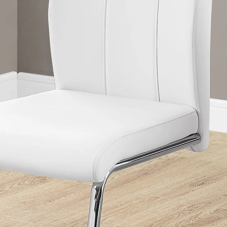 Geri Contemporary Dining Chair, 2-pack with Chrome Frame