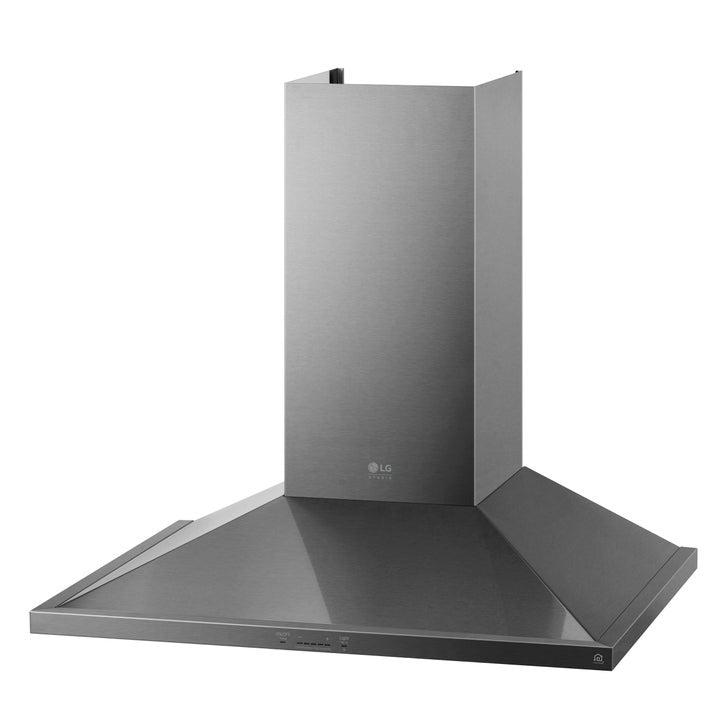 LG Studio 30 in Black Stainless Steel Chimney Wall-Mount Range Hood, 600 Max CFM