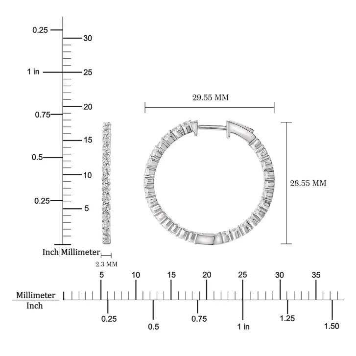 Round Brilliant Diamond Hoop Earrings (2.00 ctw)