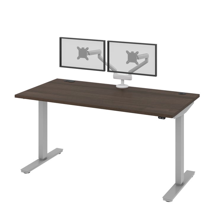 Bestar Upstand 76.2 cm x 152.4 cm (30 in. x 60 in.) Height Adjustable Desk with Dual Monitor Arm