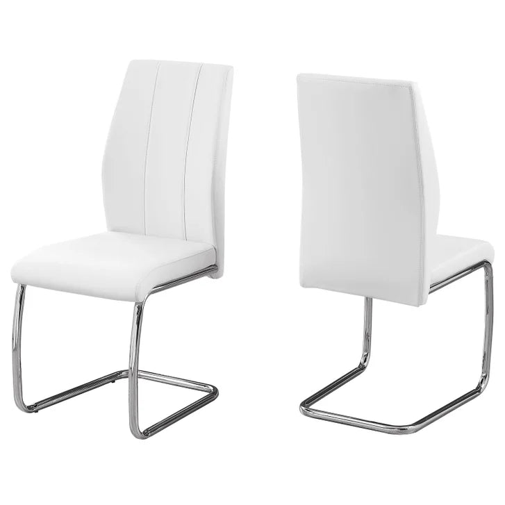 Geri Contemporary Dining Chair, 2-pack with Chrome Frame